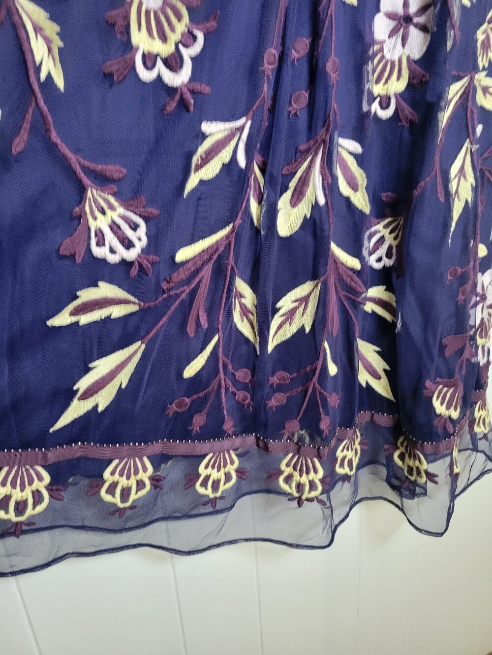 Anthropologie × Moulinette Soeurs Alicante Floral Embroidered Dress Rhinestone 6 - Picture 9 of 15